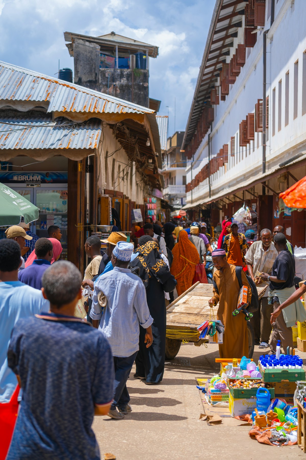 A market street in Stone Town, Zanzibar, Tanzania